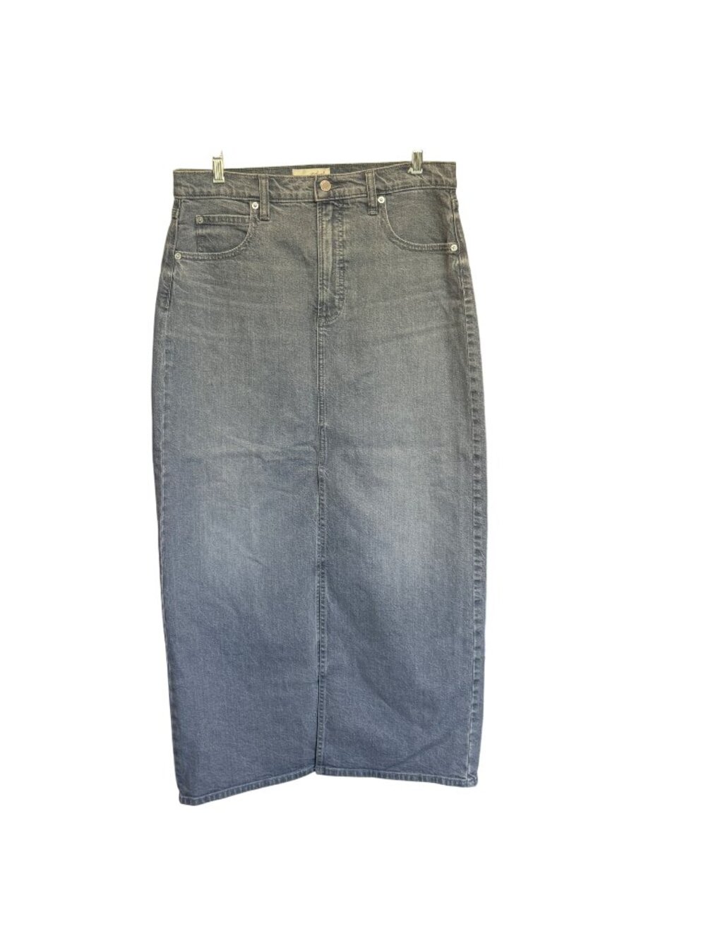 Universal Thread Womens Denim Midi Skirt Size 10R Classic Blue Split Hem